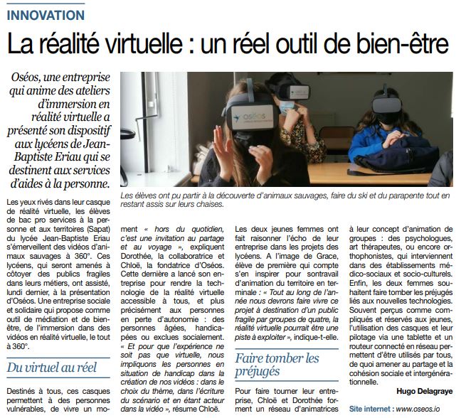 La réalité virtuelle avec Oséos : un réel outil de bien-être